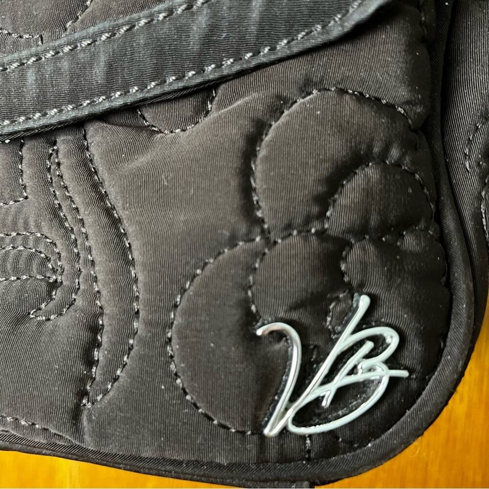 Vera Bradley Expresso Brown Microfiber Quilted Shoulder Bag Floral Lining